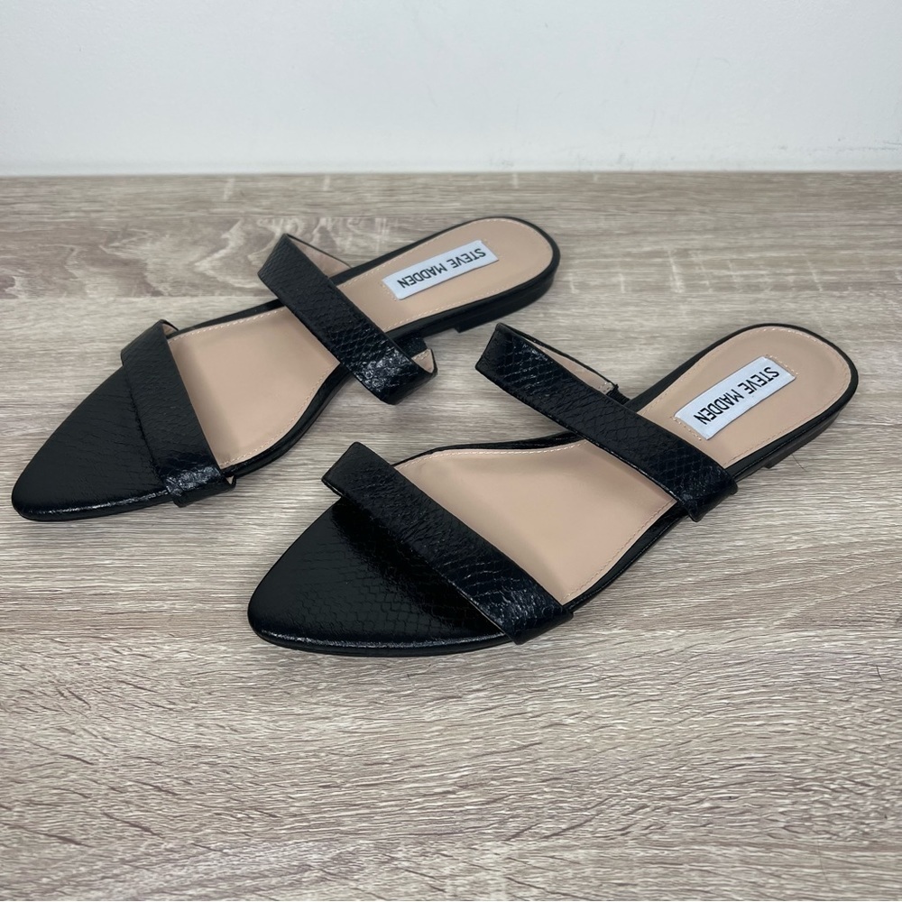 Steve Madden Monaco Black Sandals Size 8.5